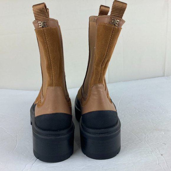 NEW Sam Edelman Womens Sz 8.5 Lulia Brown Suede Chelsea Chunky Heel Platform - Picture 8 of 12